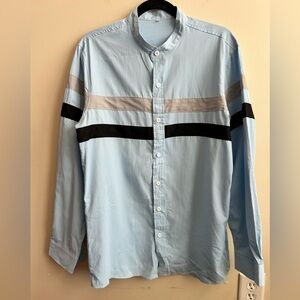 SHEIN Men’s Blue Dress Shirt Not Collard L
